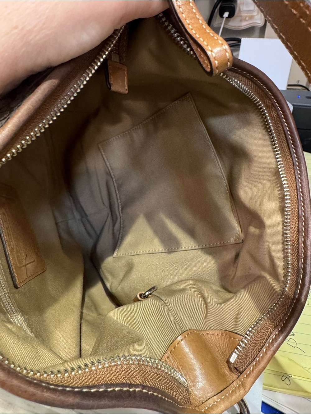 Coach soho Monogram Hobo Shoulder Bag in Brown and Tan - Picture 2 of 7
